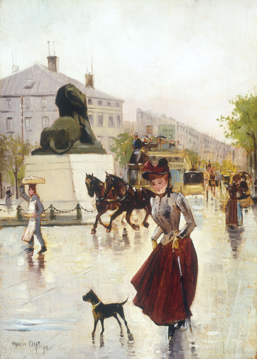 Cena de rua de Paris, 1890 de Francis Garat