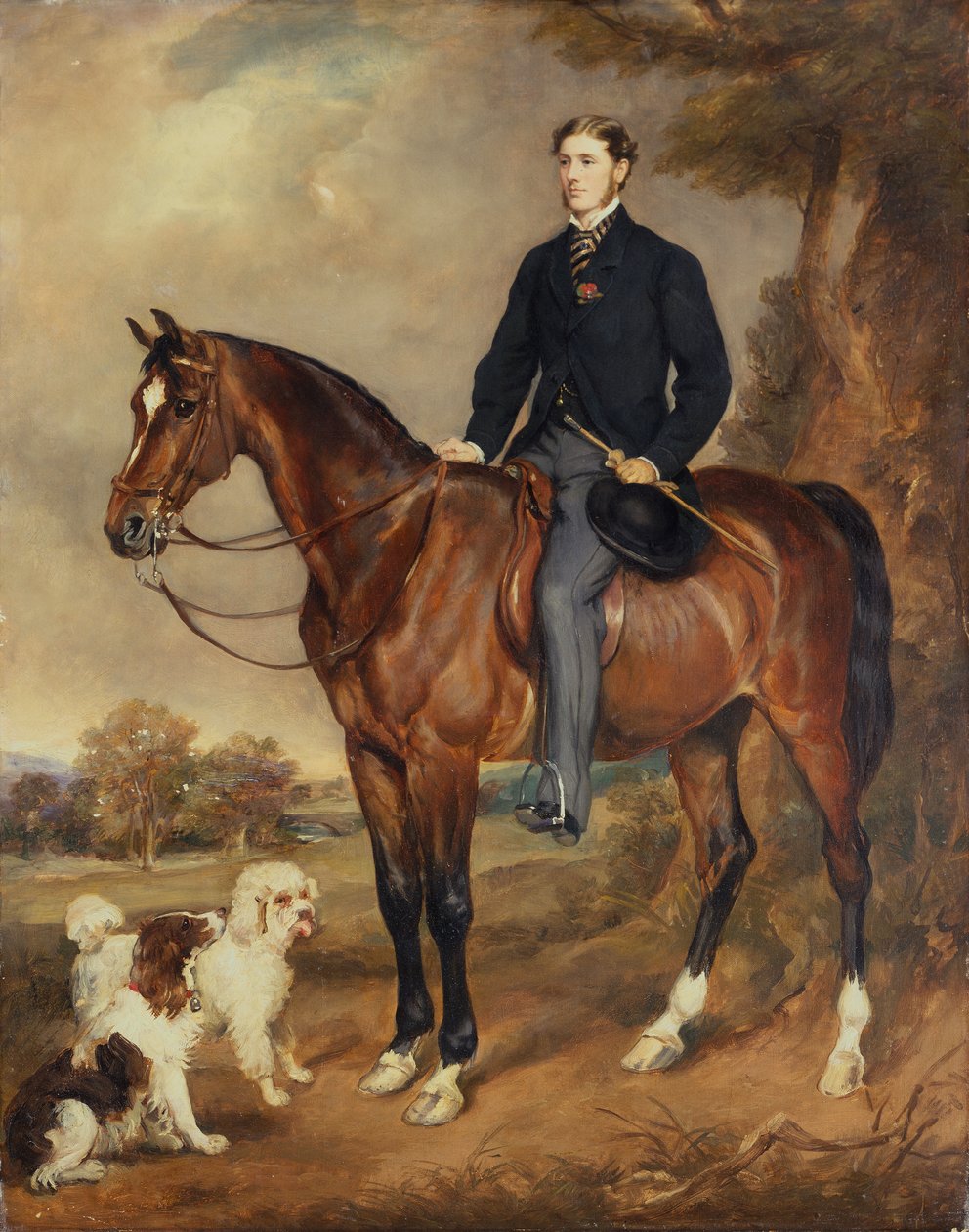 Um retrato equestre de Seymour Sydney Hyde 6º Conde de Harrington (óleo sobre tela) de Francis Grant