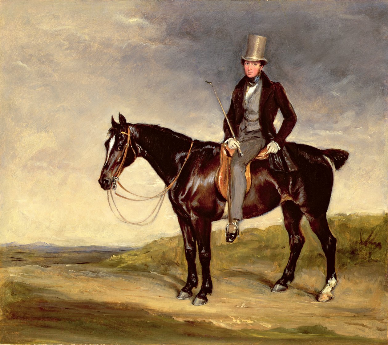 John Hay-Mackenzie na sua Dark Bay Cob (óleo sobre tela) de Francis Grant