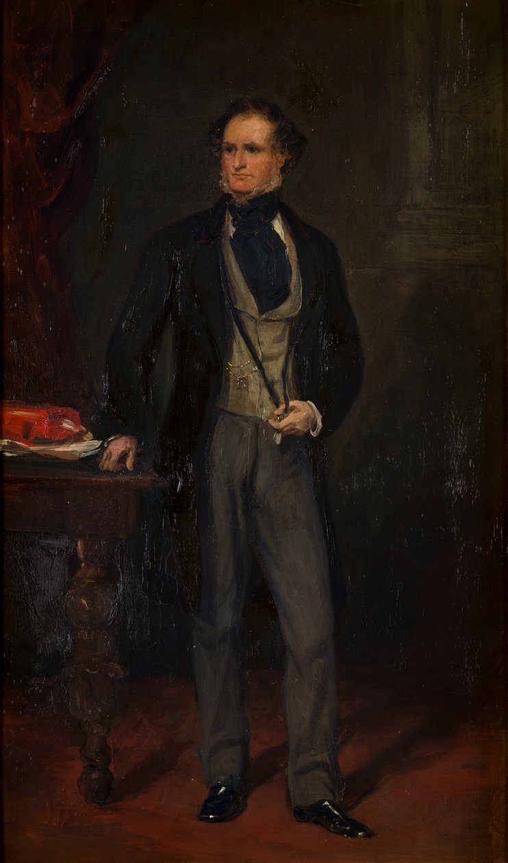 Retrato de Edward Stanley, c.14th Earl of Derby, c.1820-69 (óleo sobre tela) de Francis Grant