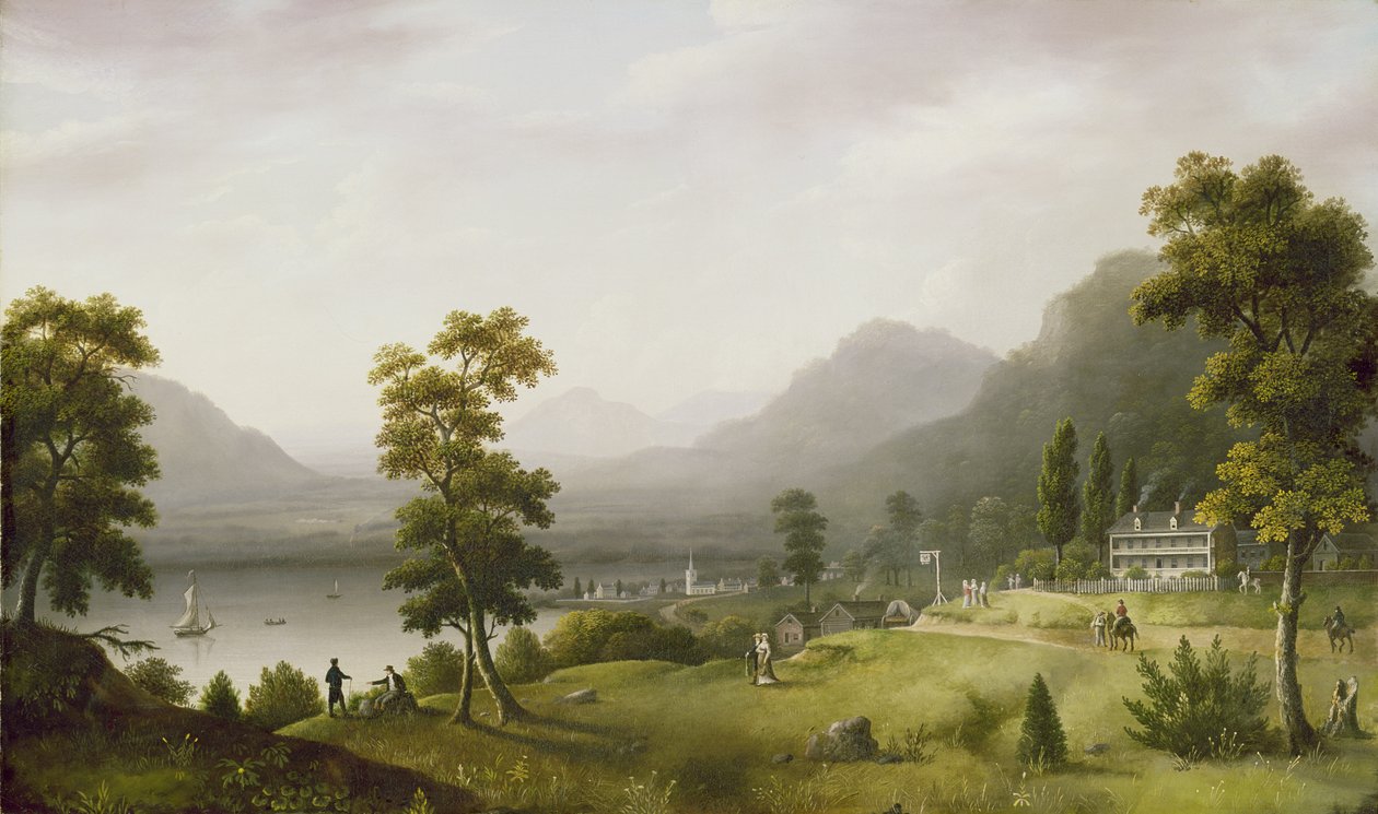 Carters Tavern na cabeça do lago George, 1817-18 de Francis Guy