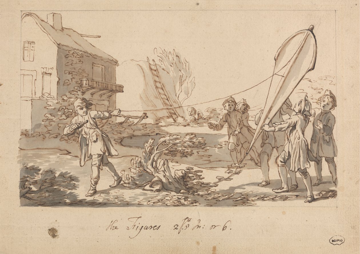 Voar com o papagaio de Francis Hayman