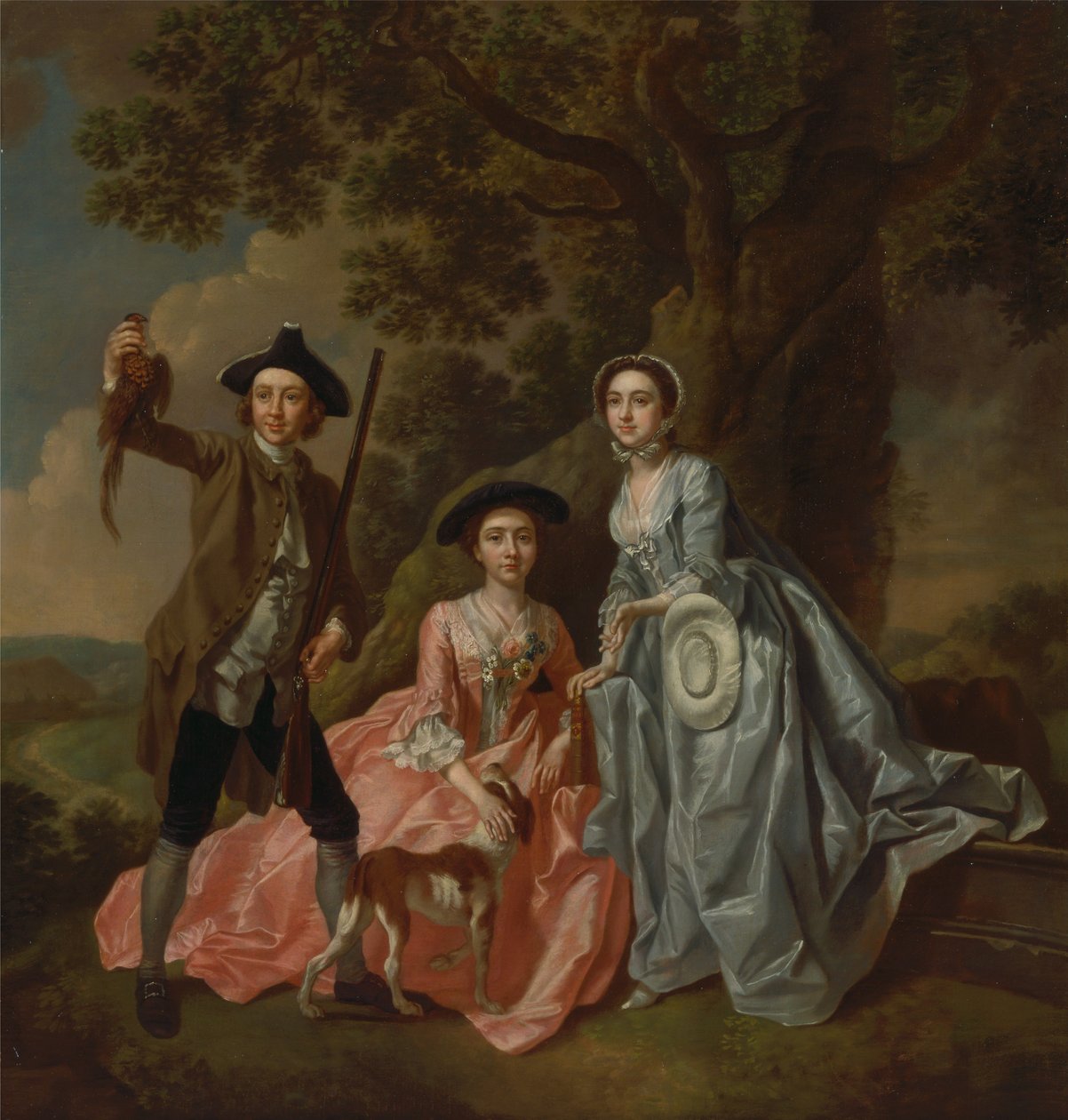 George Rogers e a sua esposa, Margaret, e a sua irmã, Margaret Rogers de Francis Hayman