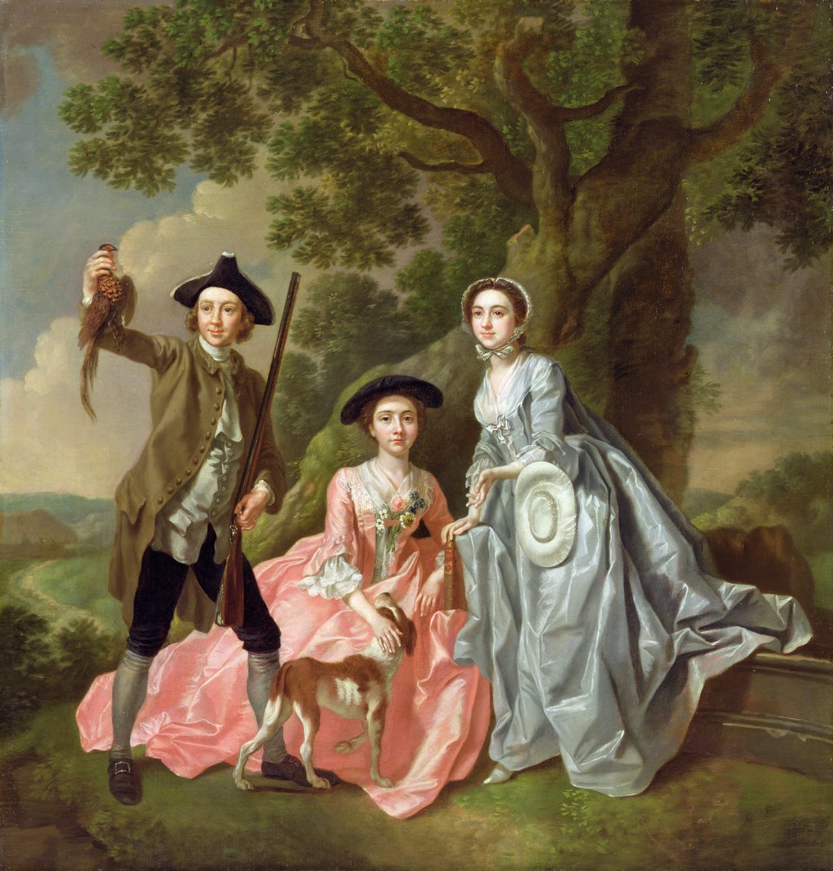 George Rogers com sua esposa, Margaret e sua irmã, Margaret Rogers, c.1748-50 de Francis Hayman
