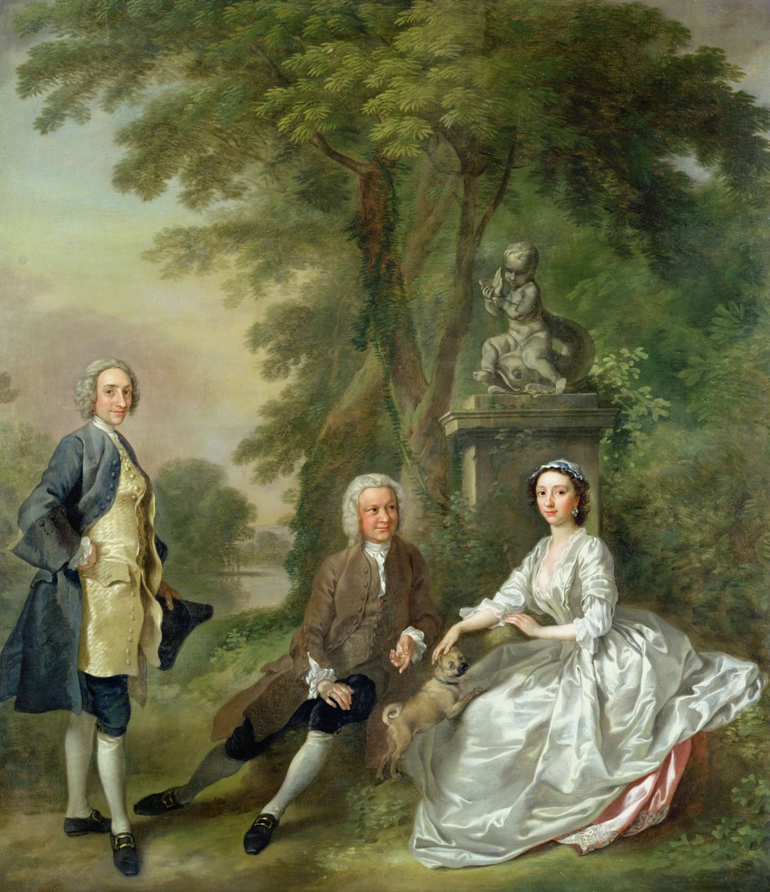 Jonathan Tyers (d.1767) e sua filha, Elizabeth e seu marido, John Wood, c.1750-52 de Francis Hayman