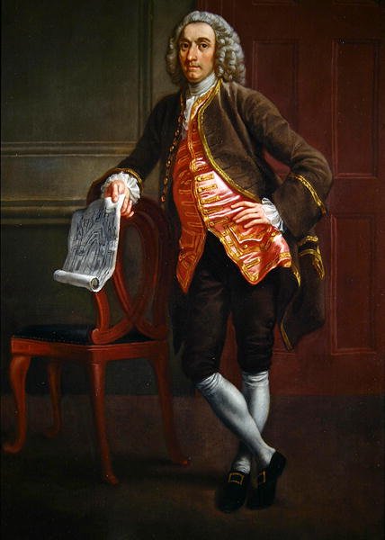 Retrato de um membro da família St. John (óleo sobre tela) de Francis Hayman