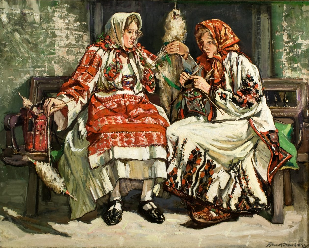 Mulheres Sérvias, c.1930 (óleo sobre tela) de Francis Henry Newbery