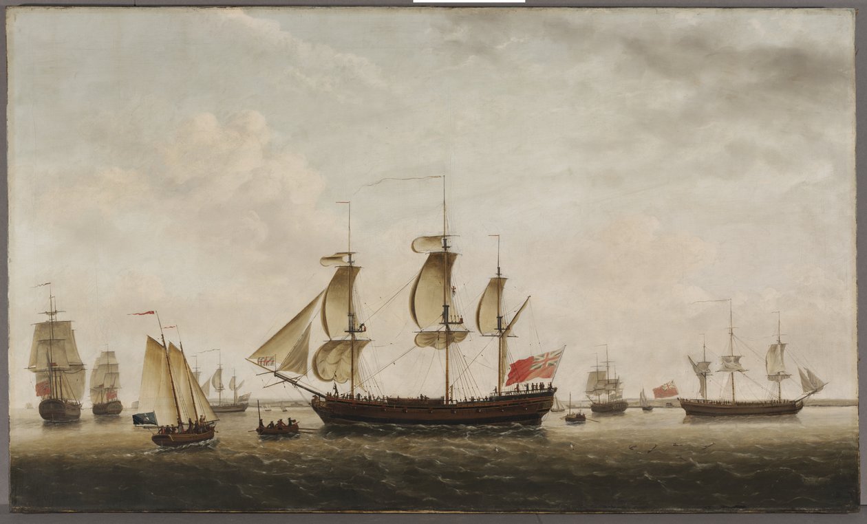Capitão Cook "s navios HMS resolução e aventura no longo alcance, 1772 de Francis Holman