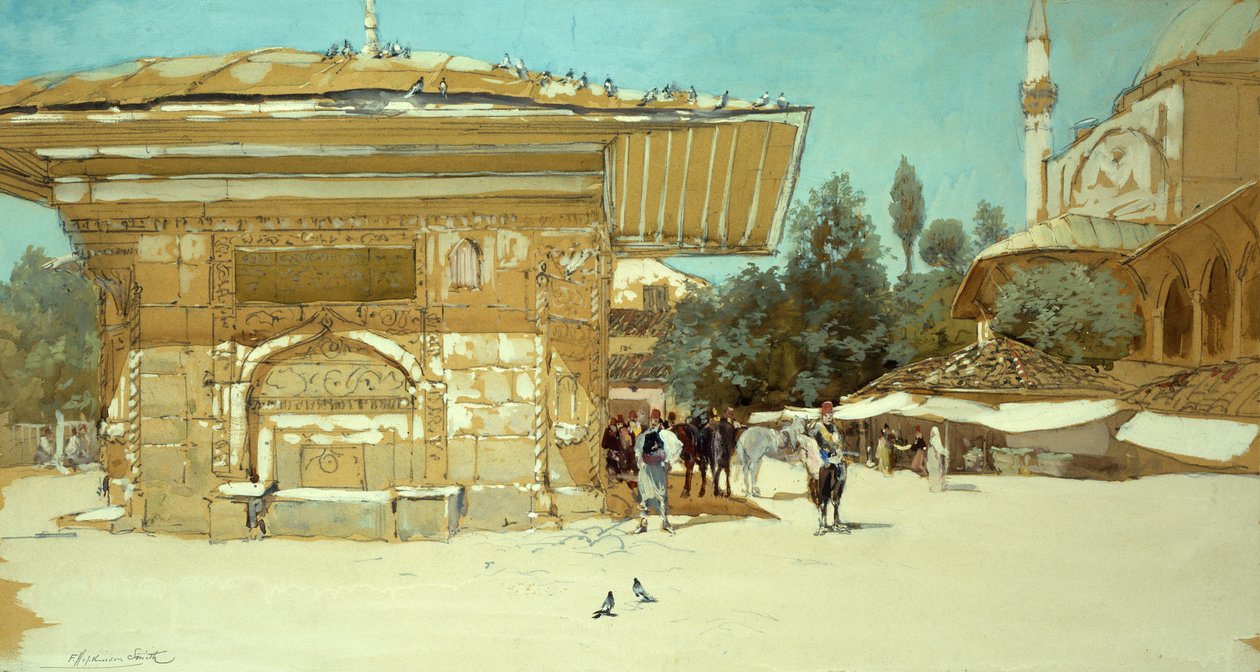 Beautiful Fountain, Scutari (guache sobre papel) de Francis Hopkinson Smith