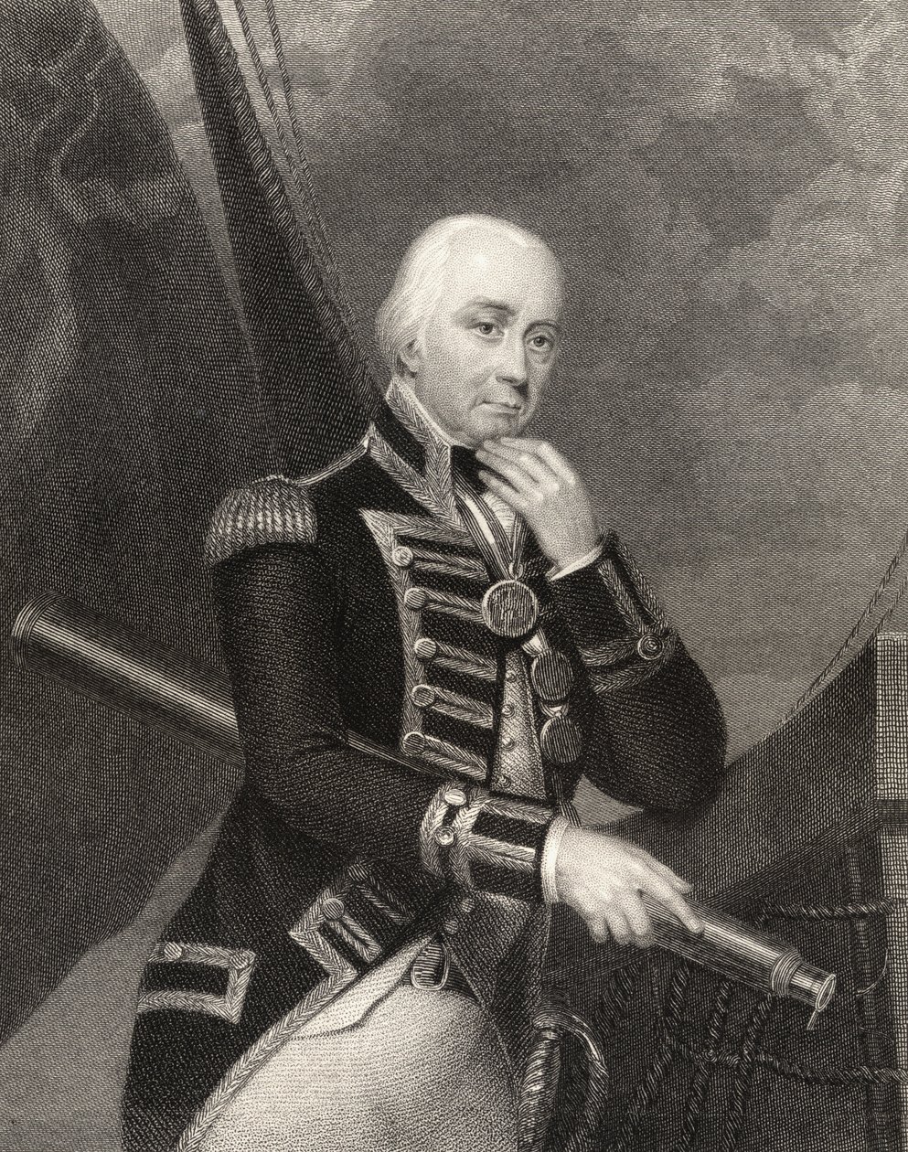 Almirante Lord Cuthbert Collingwood, obra de W. Finden, da National Portrait Gallery, volume III, publicada em 1835 de Francis Howard