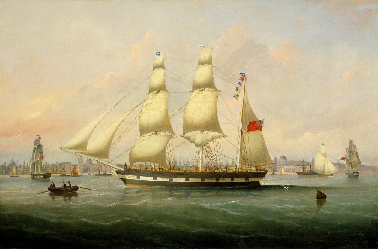 Barco "Naomi", c.1848-76 (óleo sobre tela) de Francis Hustwick