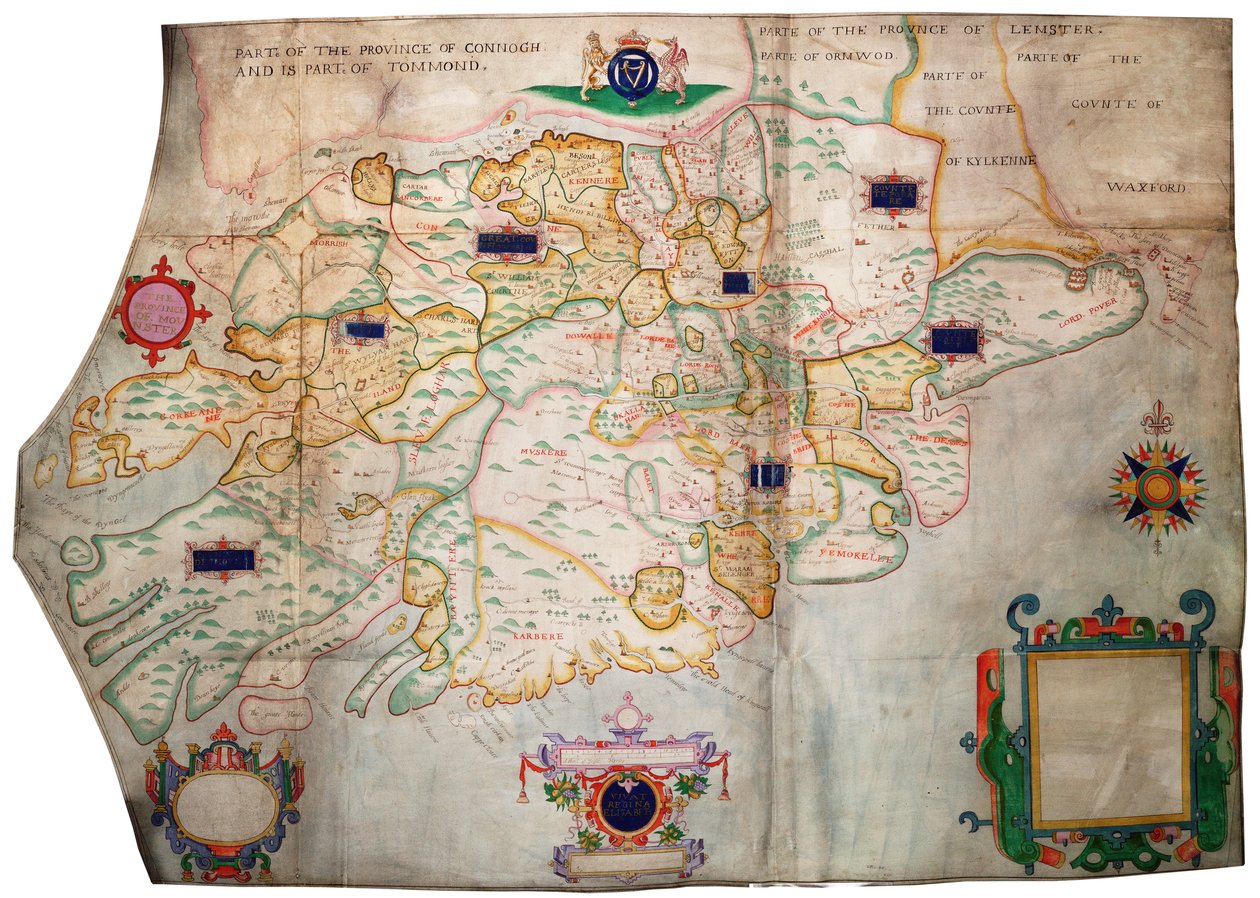Província de Munster, Irlanda, c.1595 (velino, linho) de Francis Jobson