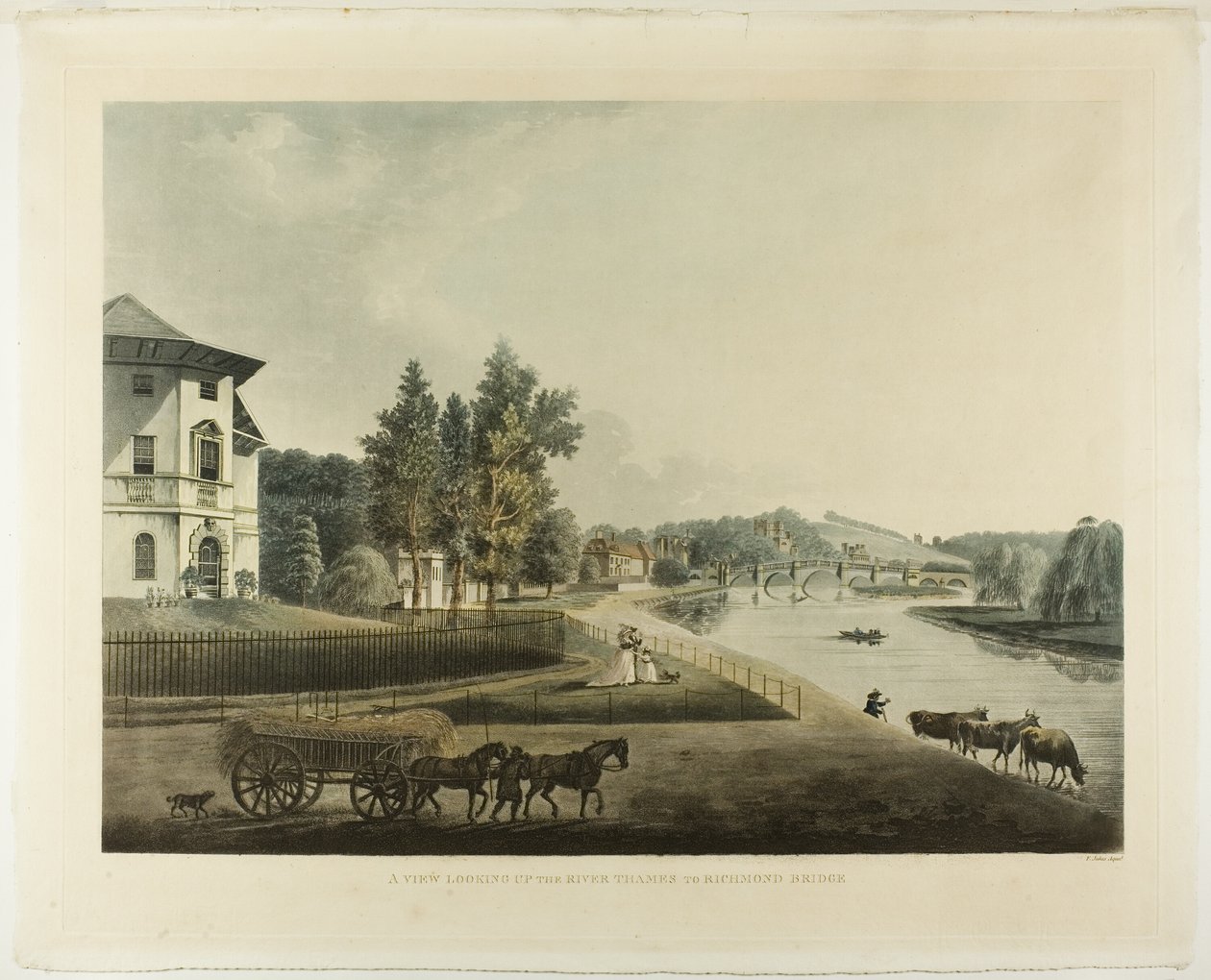 Uma vista olhando para o rio Tamisa até a ponte de Richmond de Francis Jukes