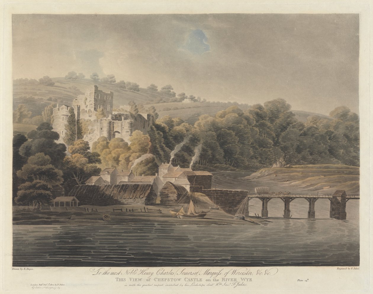 Castelo de Chepstow no Rio Wye de Francis Jukes