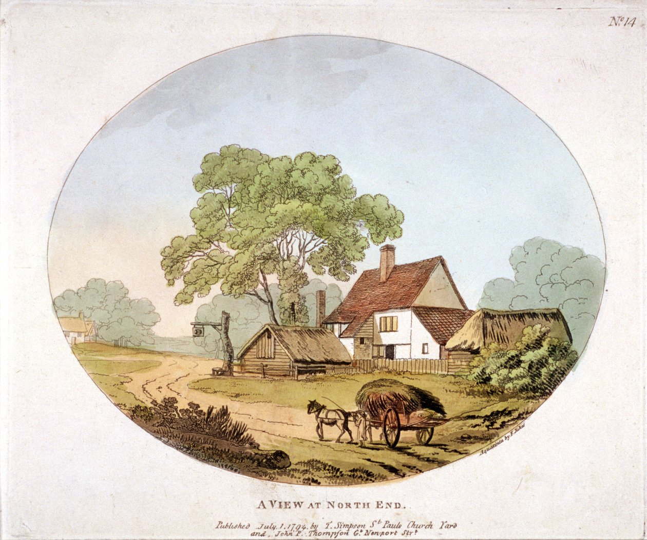 Vista geral de Hampstead, Londres, 1794 de Francis Jukes