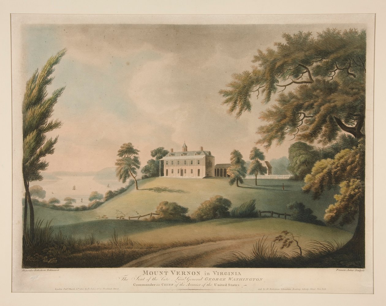 Monte Vernon na Virgínia / The Seat of the late Lieu.t General George Washington de Francis Jukes