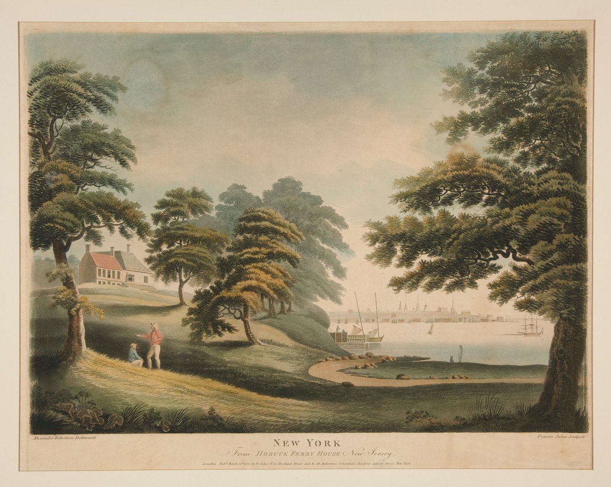 Nova Iorque (de Hobuck Ferry House, Nova Jersey) de Francis Jukes