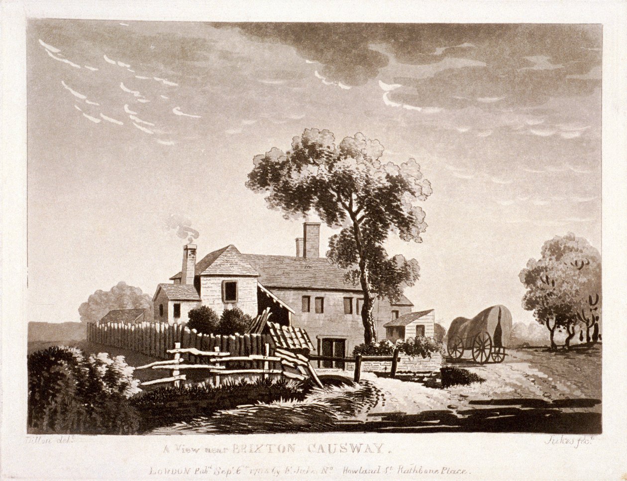 Vista perto de Brixton Causeway, Lambeth, Londres, 1785 de Francis Jukes