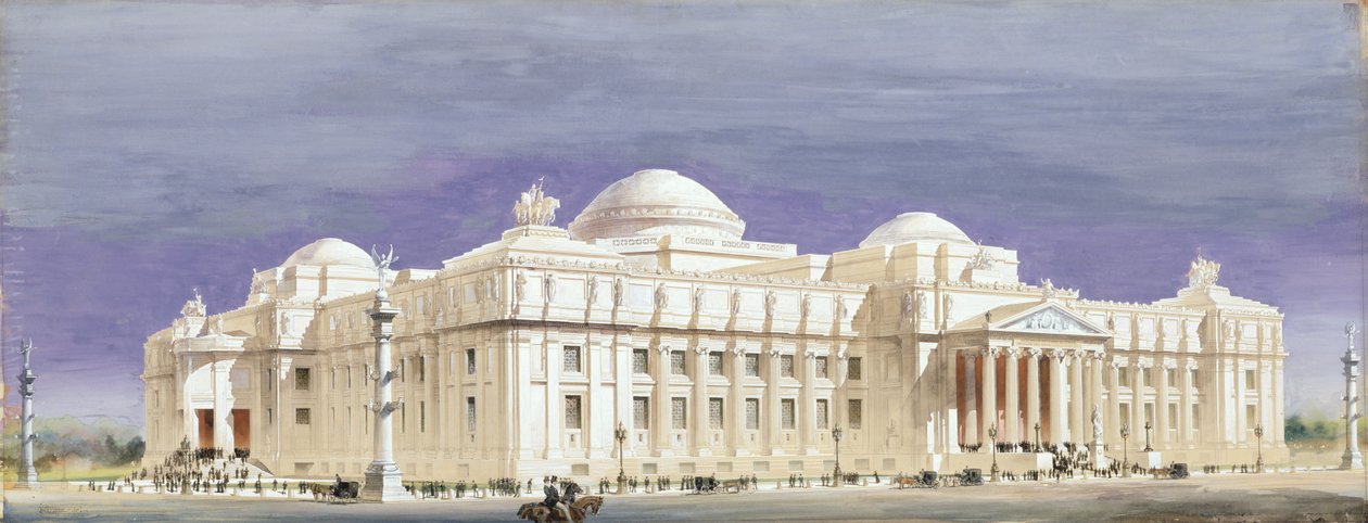 Design para o Brooklyn Museum of Art, 1893 (wc com caneta e tinta no papel) de Francis L.V. Hoppin