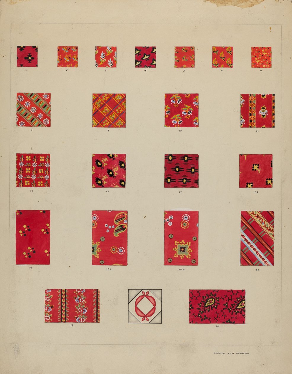 Remendos acolchoados impressos de Francis Law Durand