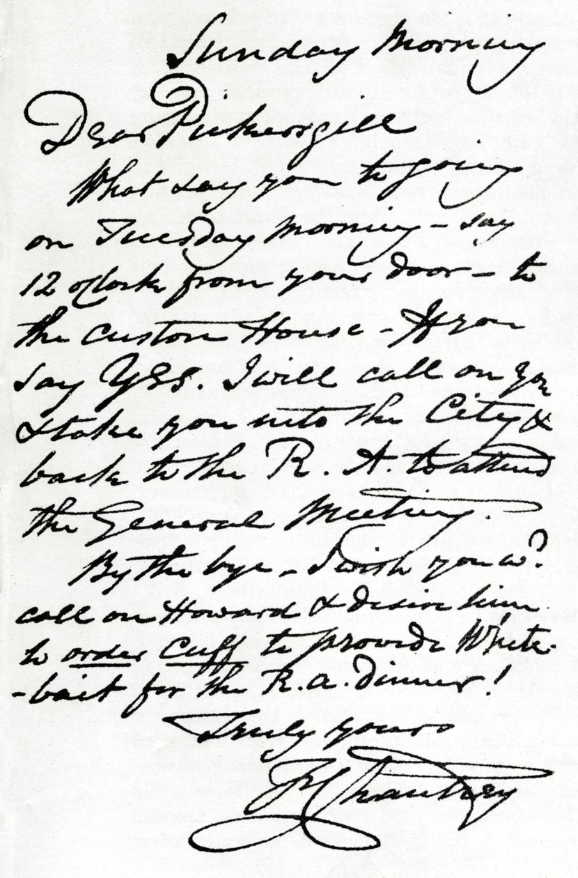 Uma carta de Francis Leggatt Chantrey, 1839 1904 de Francis Legatt Chantrey