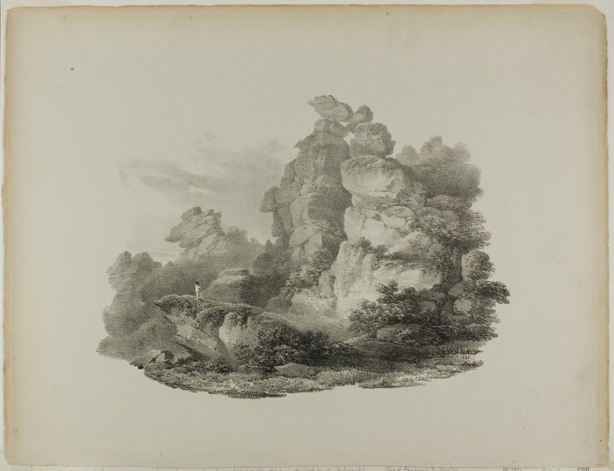 Brimham Rocks, perto de Pateley Bridge Yorkshire de Francis Nicholson