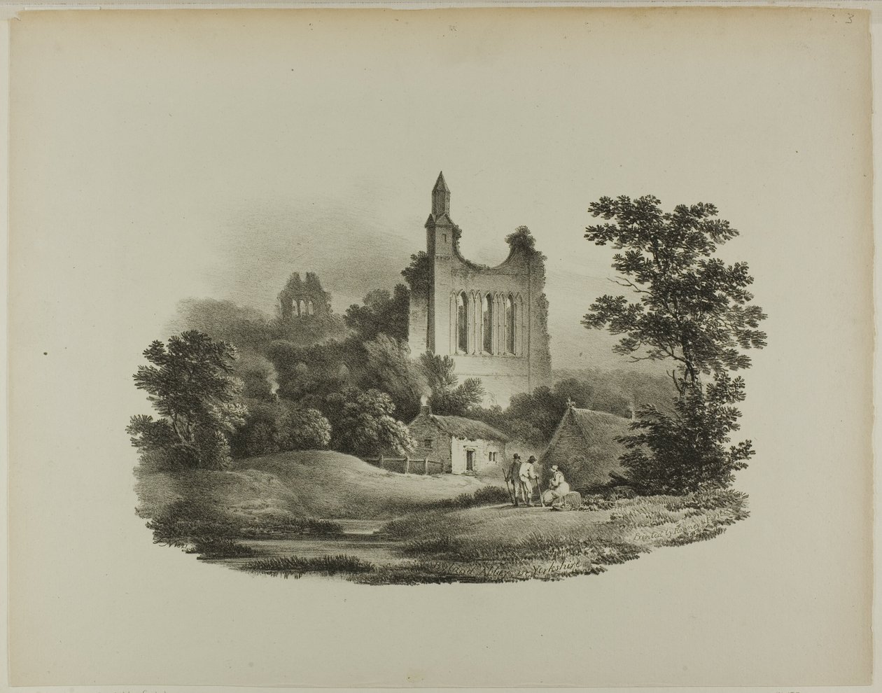 Abadia de Byland, Yorkshire de Francis Nicholson