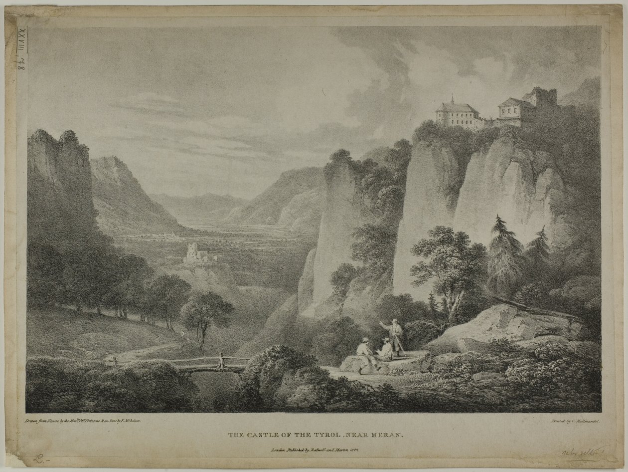 O Castelo do Tirol, Perto de Meran de Francis Nicholson