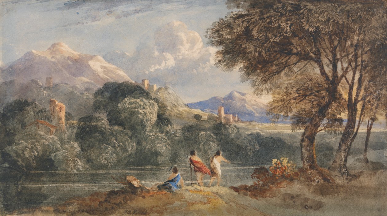 Paisagem Clássica com Figuras de Francis Oliver Finch
