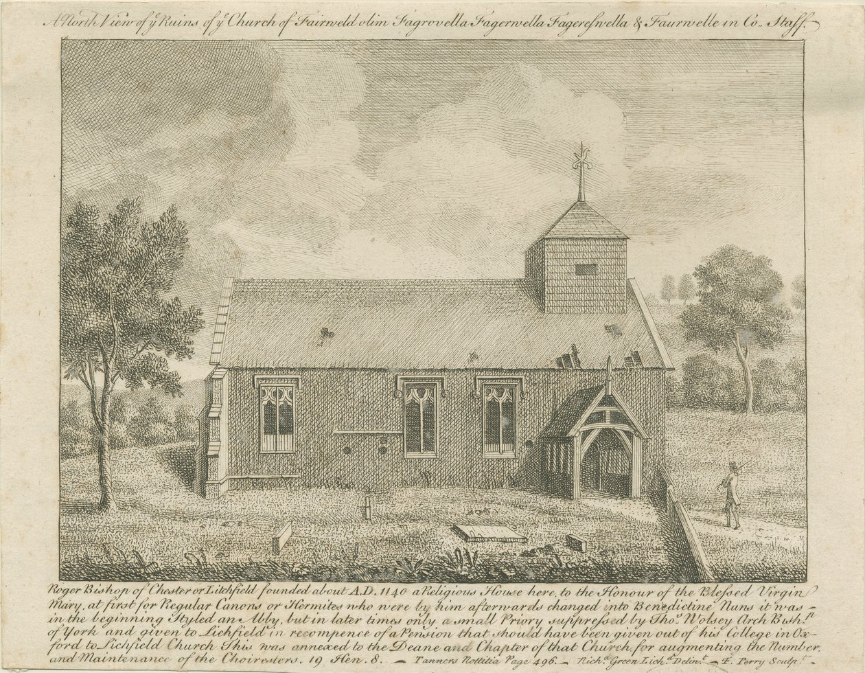 Farewell Church: gravura, nd [1740] (impressão) de Francis Perry