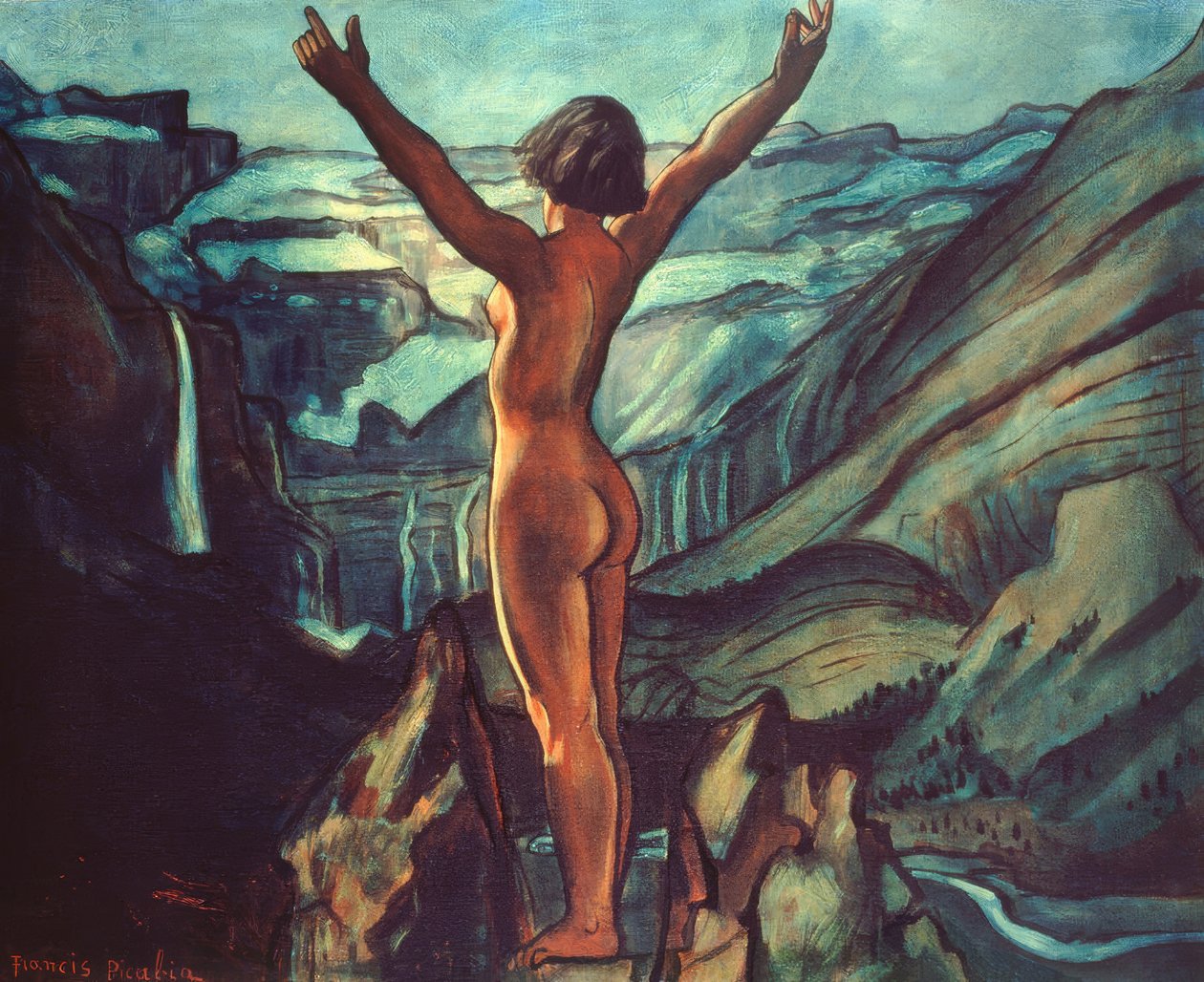 Nu em frente a uma paisagem de Francis Picabia