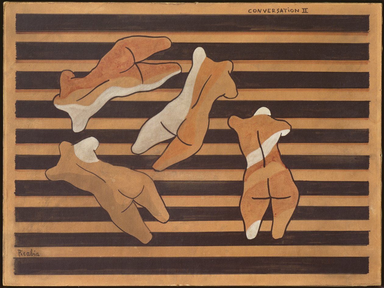 Conversação II, c.1922 (aguarela sobre cartão de composição) de Francis Picabia