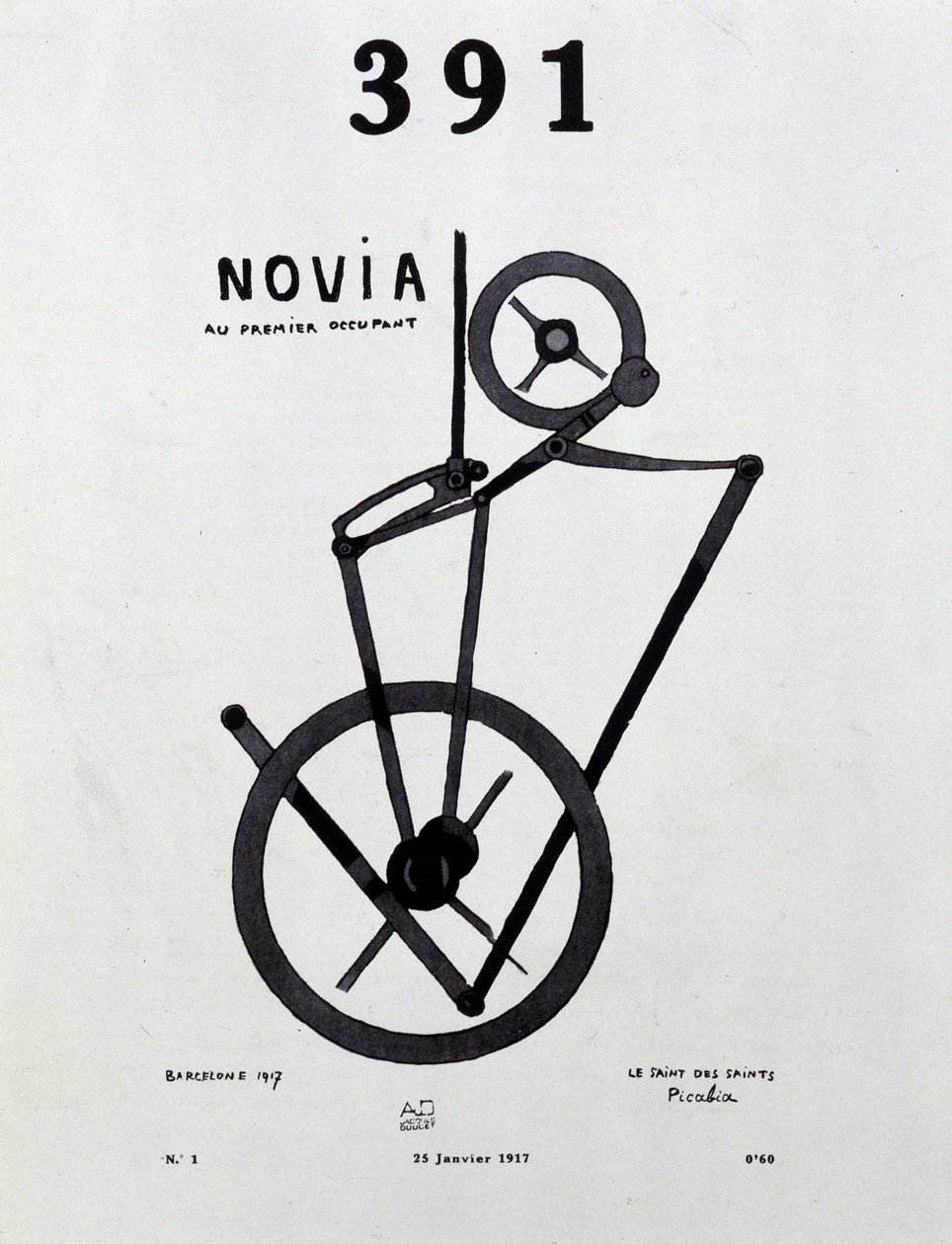 Capa da revista "391" n° 1 de Picabia (1879-1953), 25/1/1917. de Francis Picabia