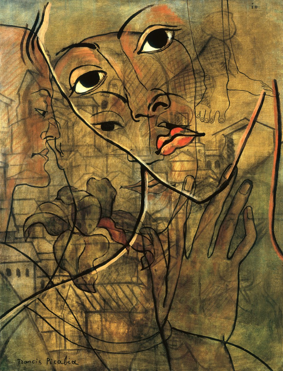 Rostos (óleo sobre tela) de Francis Picabia