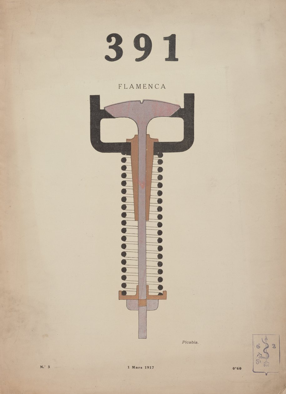 "Flamenca", desenho de capa para o periódico dadaísta "La Revue", número 391 n.º 3 de Francis Picabia