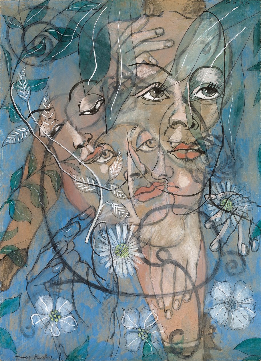 Hera, c.1929 (óleo, guache, carvão e lápis sobre cartão) de Francis Picabia