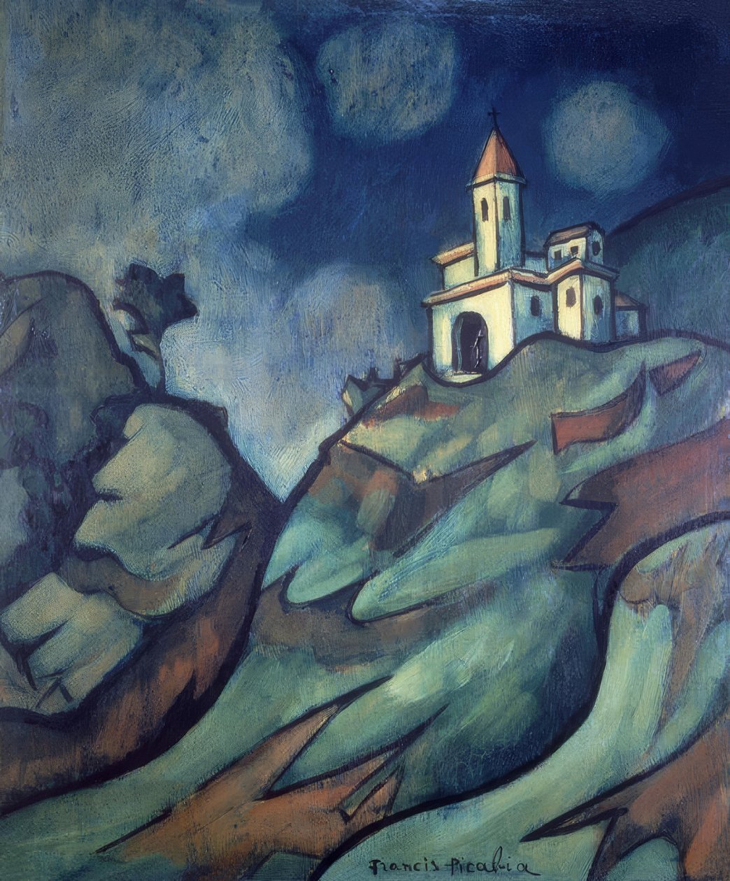 Paisagem montanhosa com igreja de Francis Picabia