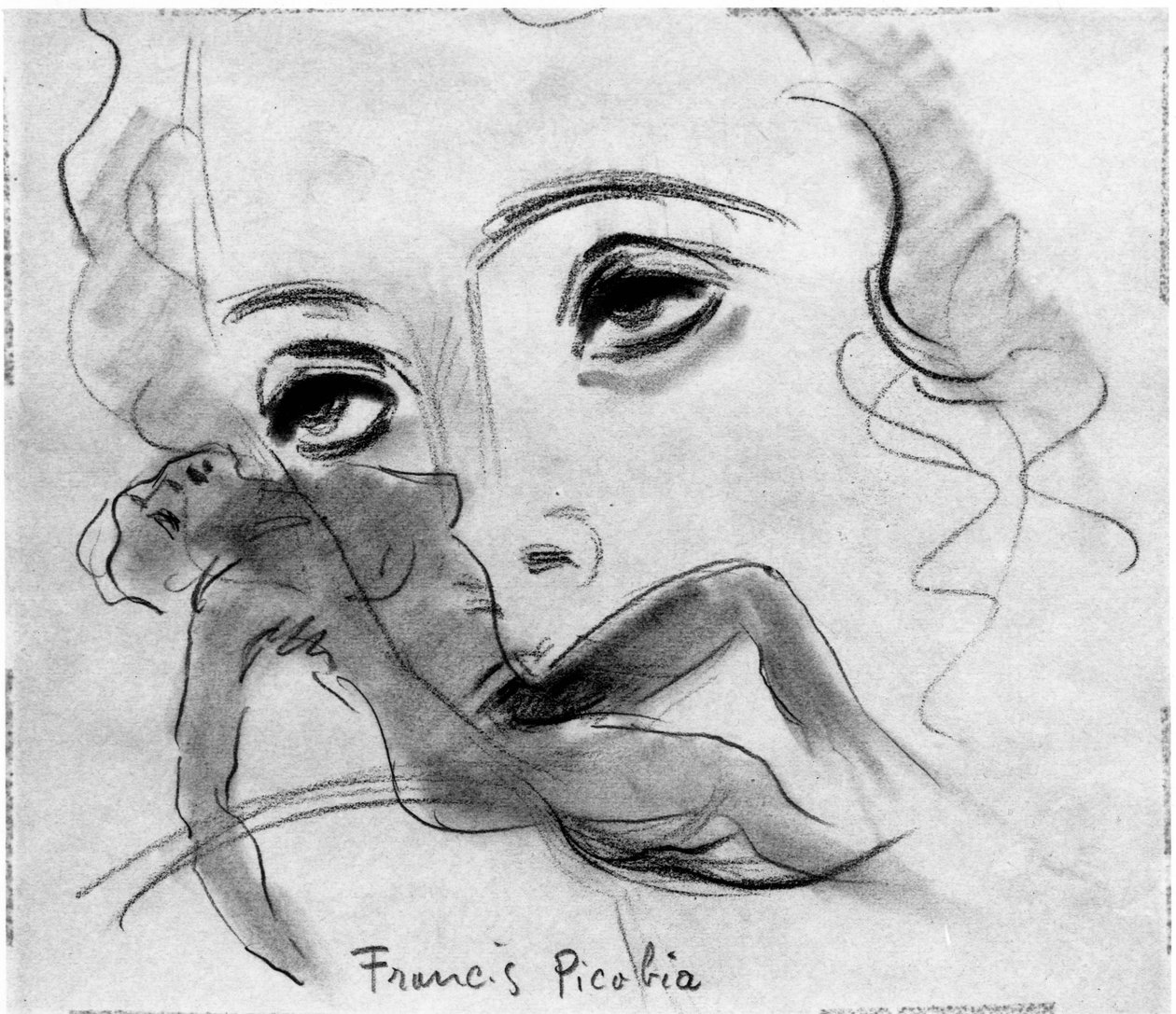 Nu et Visage, de Francis Picabia (1879-1953); lápis de grafite e carvão sobre papel. de Francis Picabia