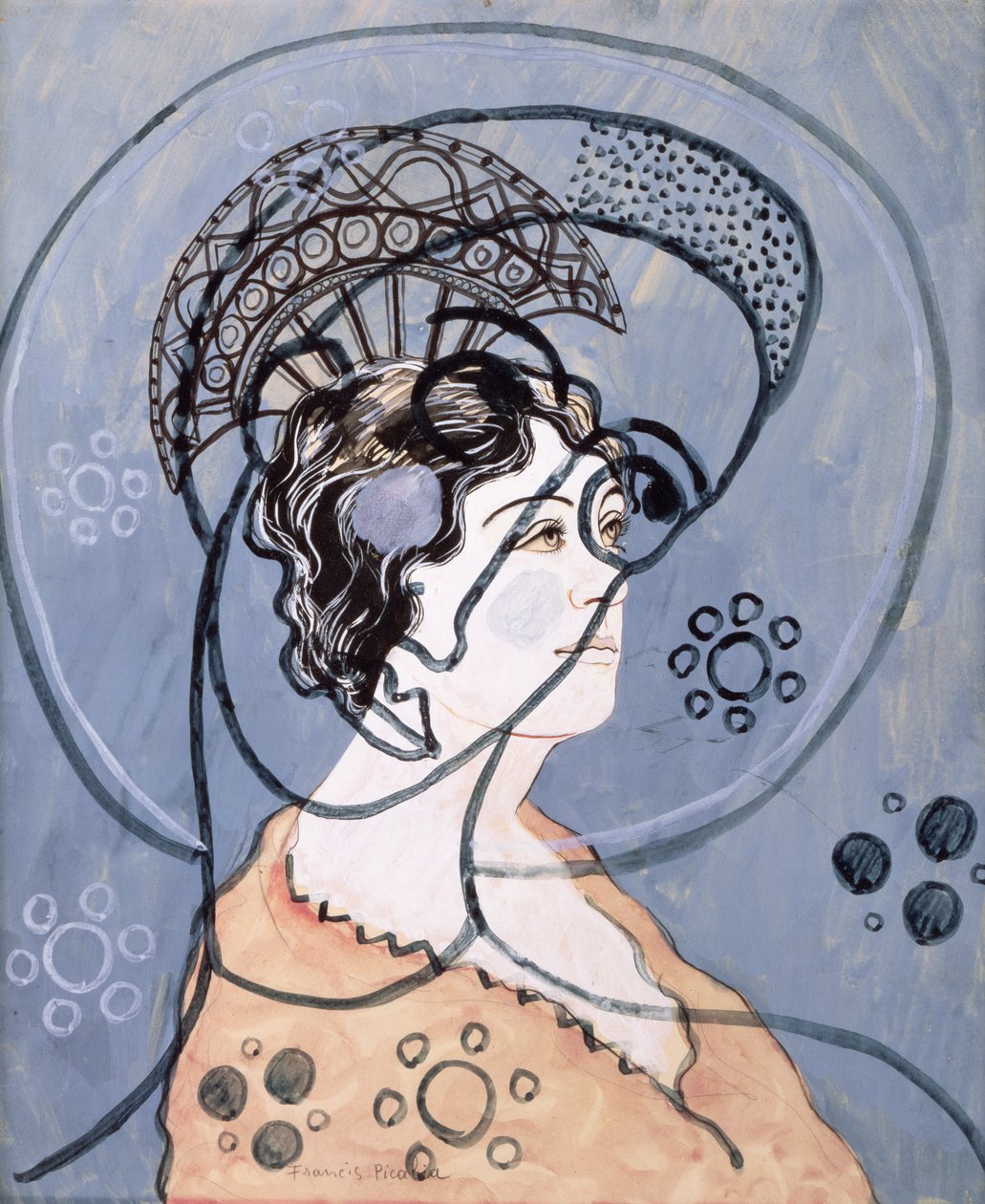 Transparência, c.1930 (guache e tinta sobre lápis) de Francis Picabia