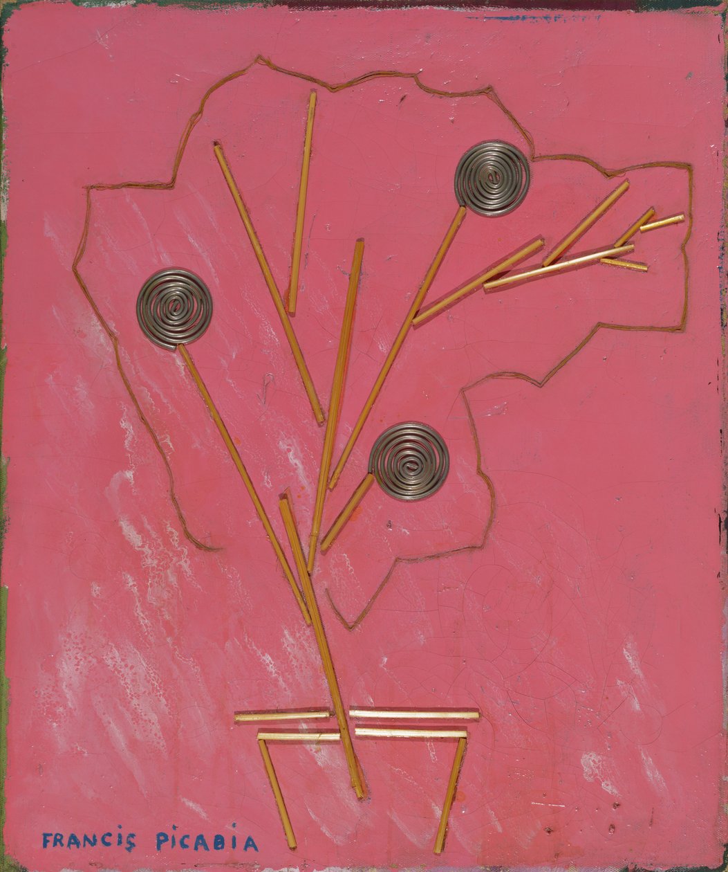 Vaso de flores, c.1924-25 (técnica mista sobre tela) de Francis Picabia