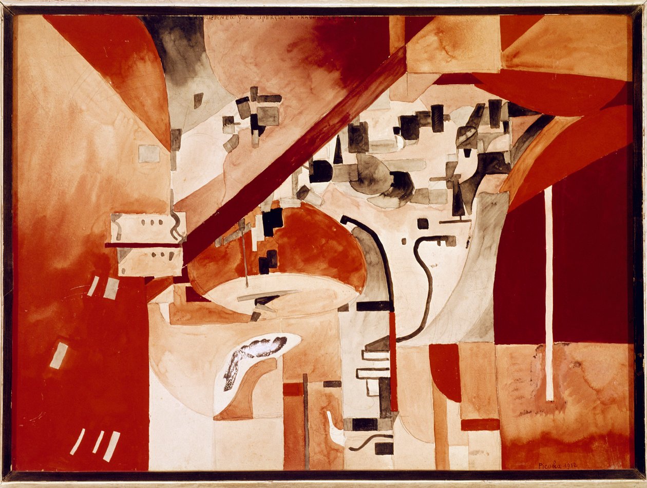 Vista de Nova Iorque de cabeça para baixo (Aguarela de Francis Picabia