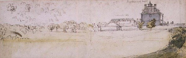 Peterborough House e Abadia de Westminster (aguarela) de Francis Place