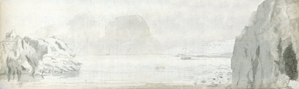 Swansea, c.1678 (aguarela e tinta castanha sobre papel) de Francis Place