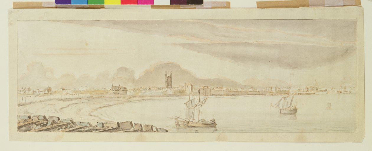 Vista de Hull (esferográfica e tinta lavada sobre papel) de Francis Place