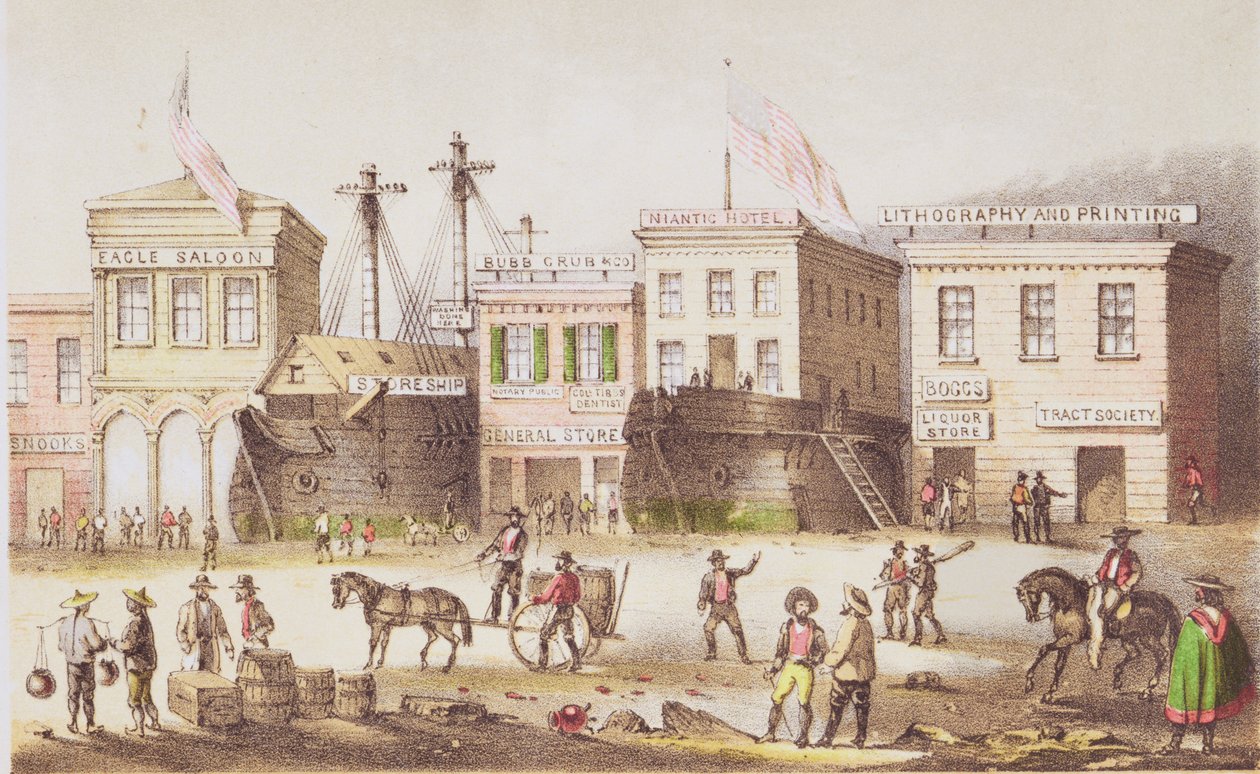 Alta e Seca, de &39;Montanhas e Molehills&39; ou &39;Burnt Journal&39;, 1855 de Francis Samuel Marryat