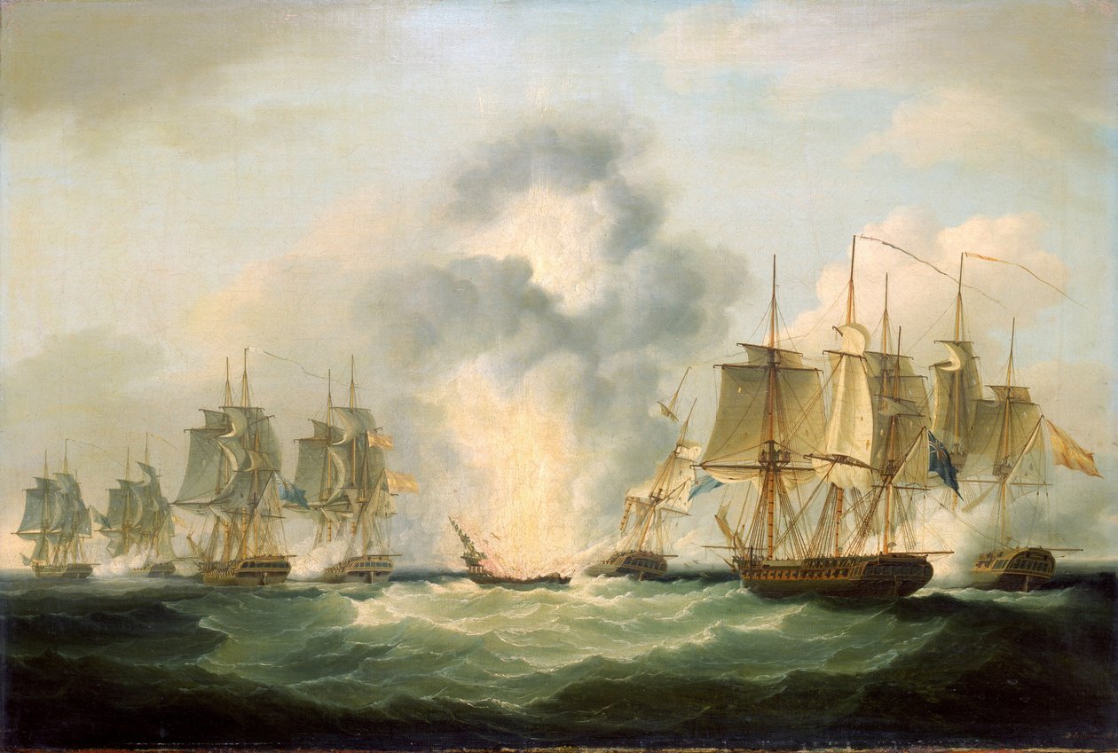 Quatro fragatas britânicas capturam navios espanhóis de transporte de tesouros, destinados a reforçar os esforços de guerra da França, 5 de outubro de Francis Sartorius