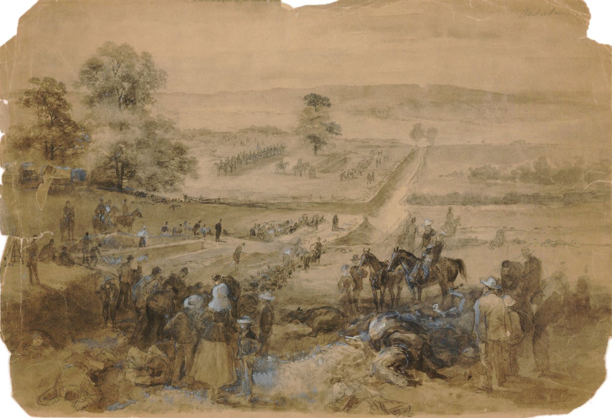 Detalhe do enterro após a Batalha de Antietam de Francis Schell