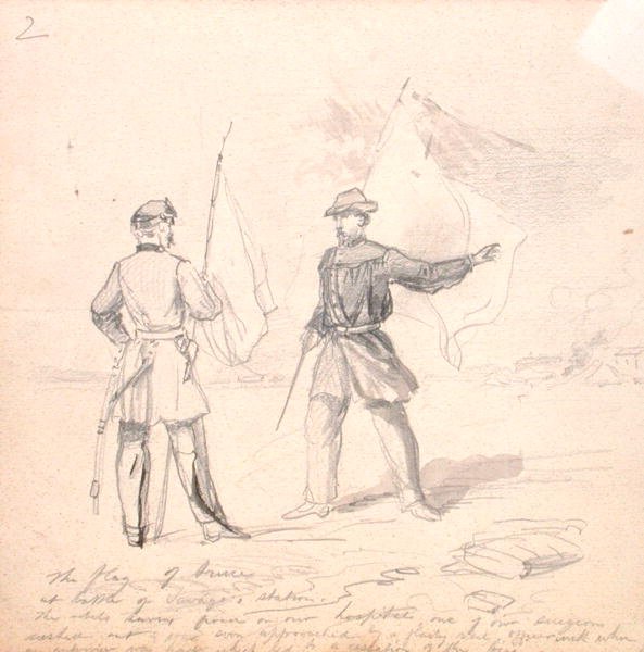 Bandeira da Tréguas, c.1860 (lápis sobre papel) de Francis Schell
