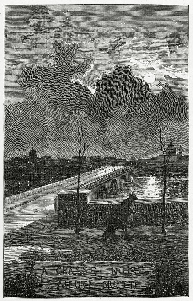 Ilustração de Les Misérables, século XIX (gravura bw) de Francis & Scott, Henry Fowke
