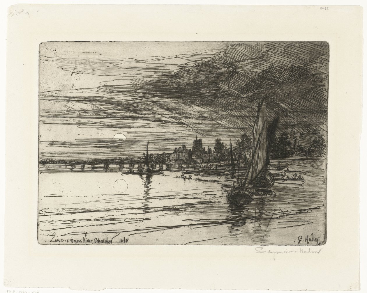 Ponte sobre o Tamisa Ponte Battersea de Francis Seymour Haden (Sir) (signed by artist)